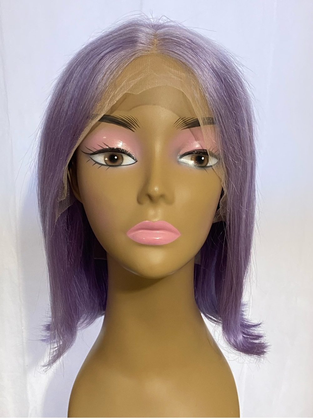 12” Lilac Light Purple Lace Front Wig Human Hair Bob 13x4 Pre-Plucked Straight